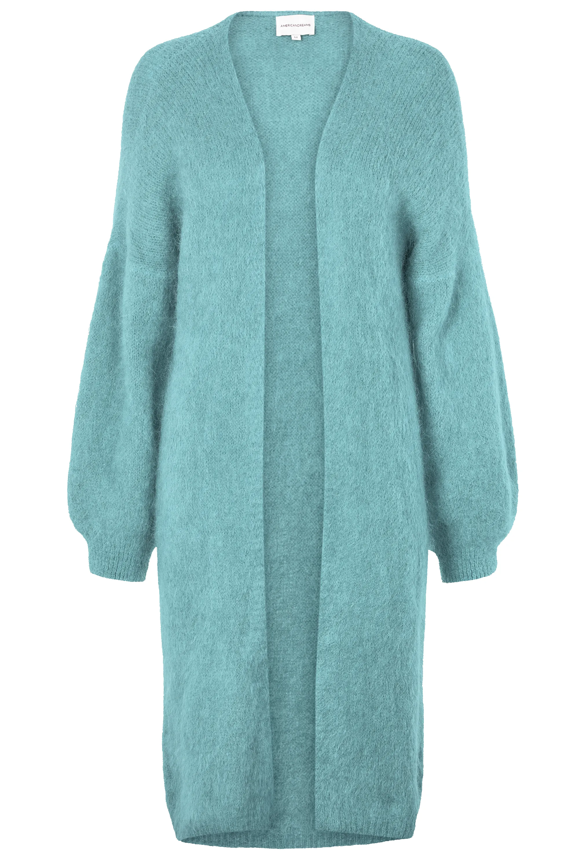 June Long Alpaca Cardigan Seafoam Green sold by Americandreams