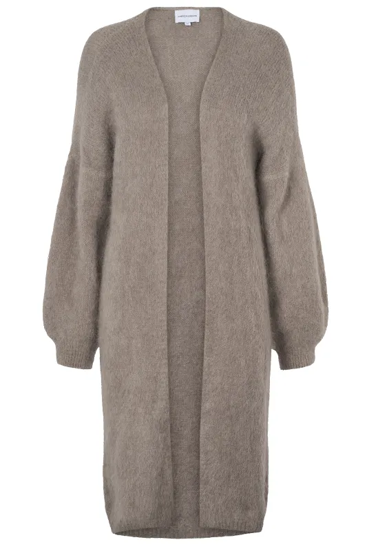 June Long Alpaca Cardigan Light Taupe sold by Americandreams