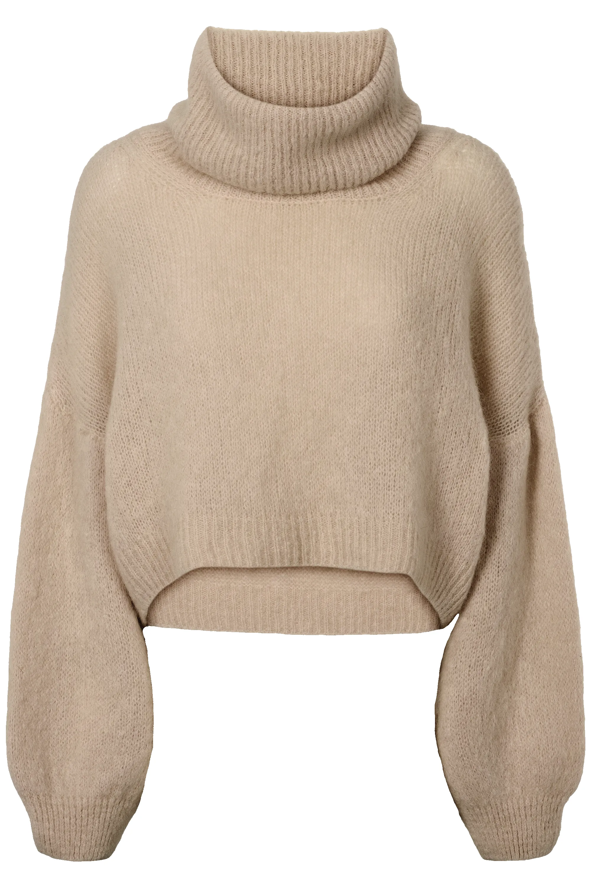 Andrea Rollneck Cropped Alpaca Pullover Beige sold by Americandreams