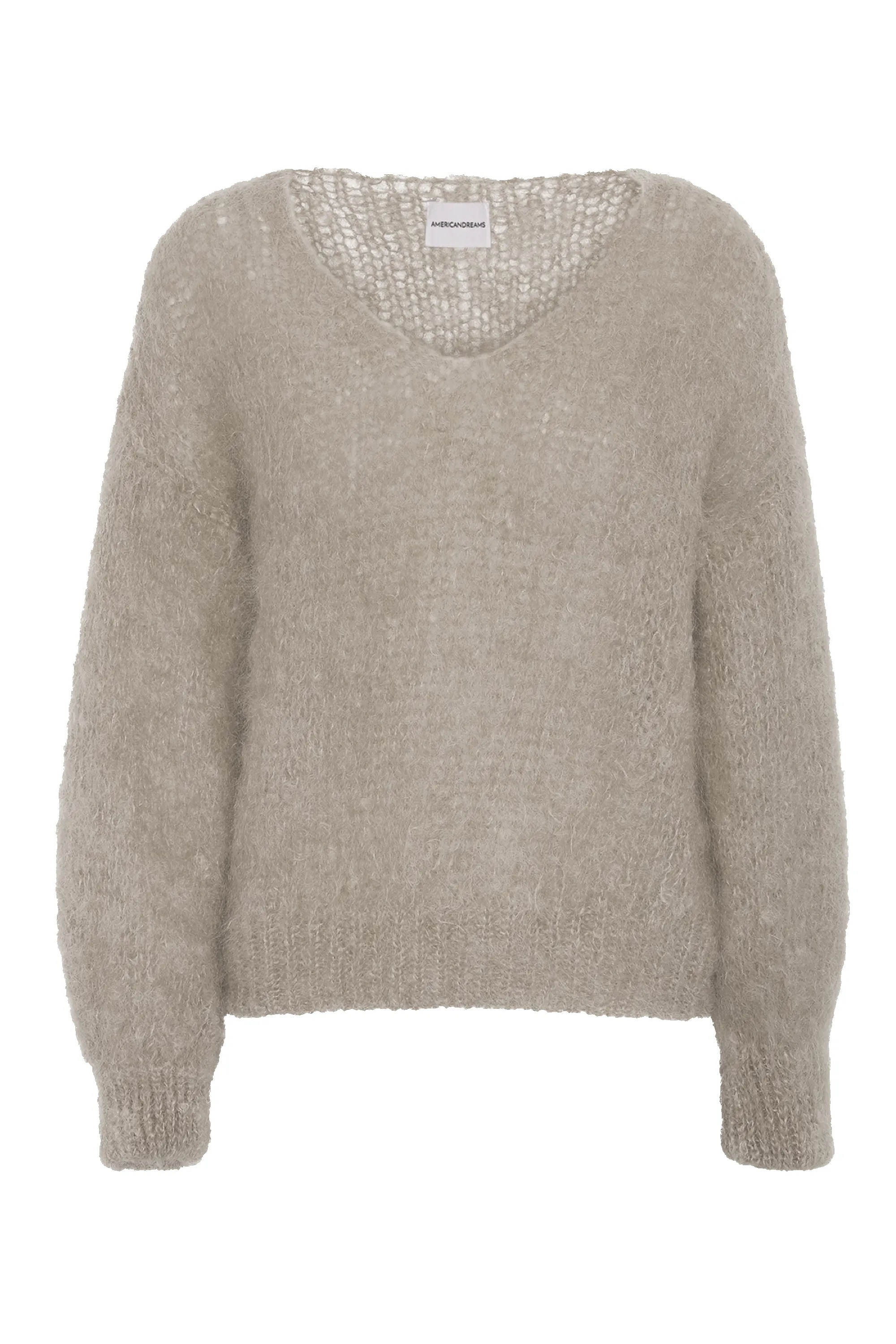 Milana LS Mohair Knit Light Taupe sold by Americandreams