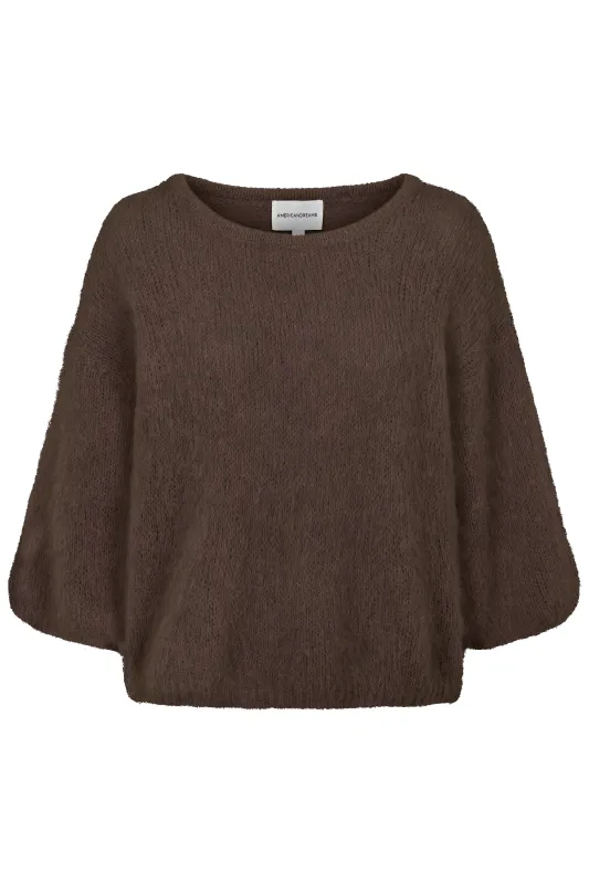 Josie Pullover 3/4 Short Sleeves Cocoa sold by Americandreams