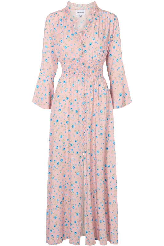 Sally Long Dress Soft Berry Flower sold by Americandreams