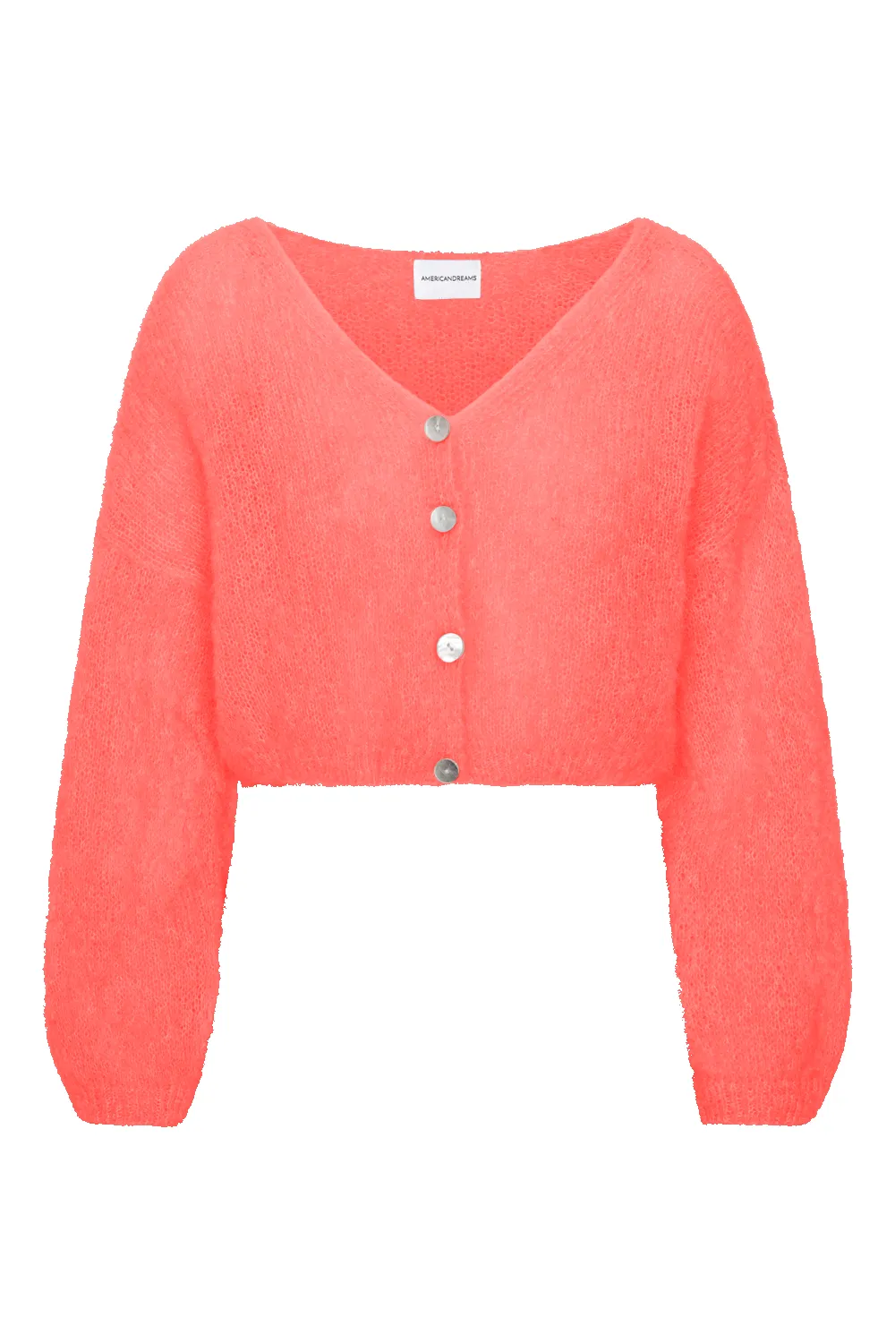 Cornelia Cropped Cardigan Coral Red sold by Americandreams
