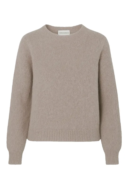 Liana Round Neck Pullover Light Taupe made by Americandreams