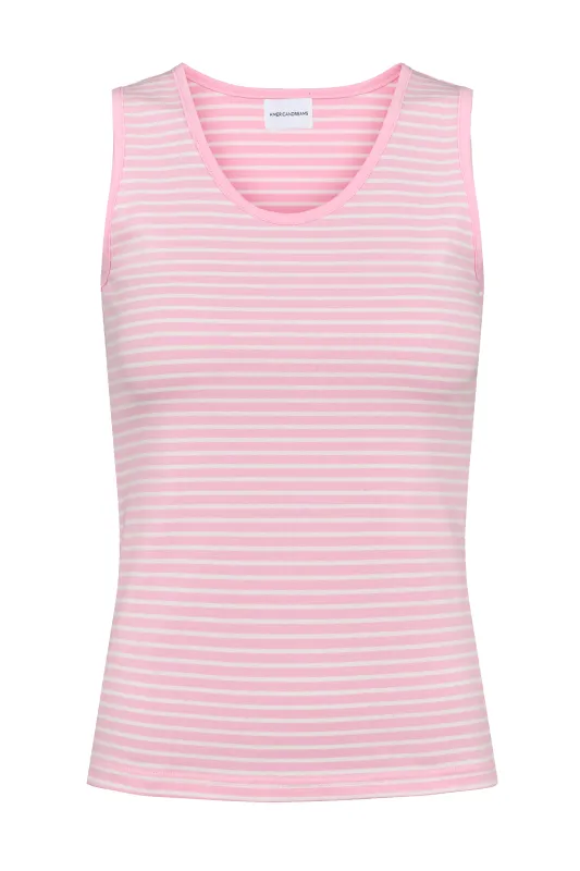 Boline Striped Tank Top Soft Berry/White made by Americandreams