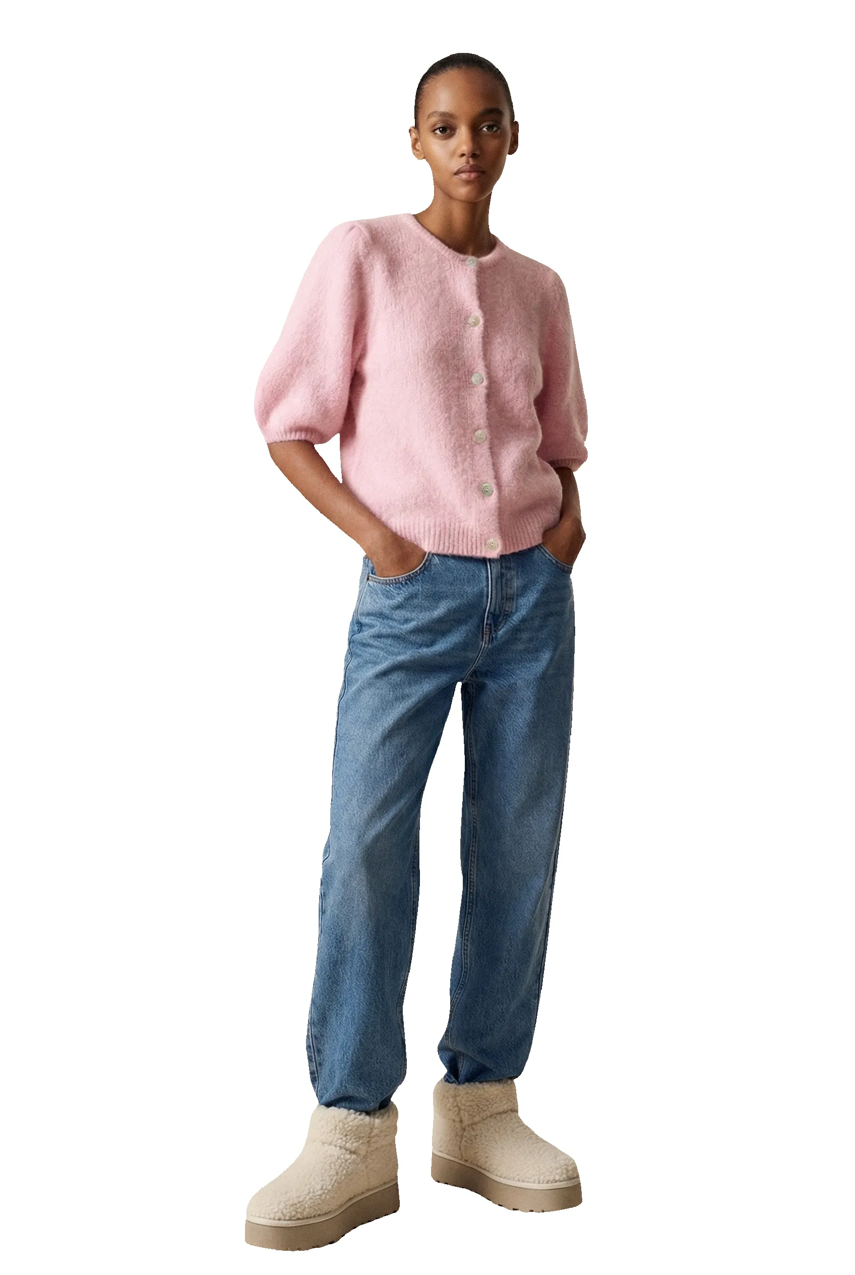 Susan Short Sleeve Cardigan Soft Berry sold by Americandreams product image thumbnail 2