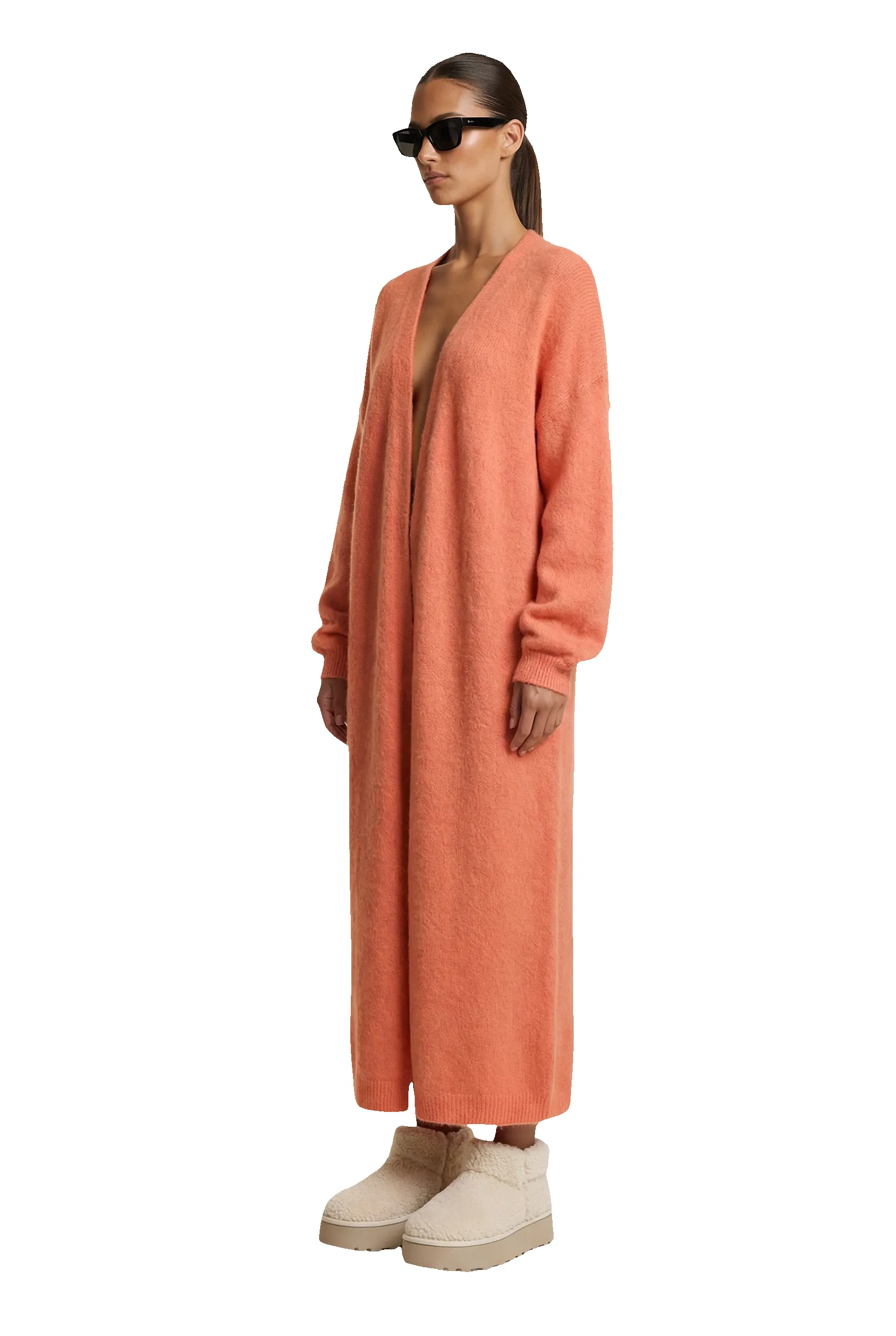 June Long Alpaca Cardigan Salmon sold by Americandreams product image thumbnail 2