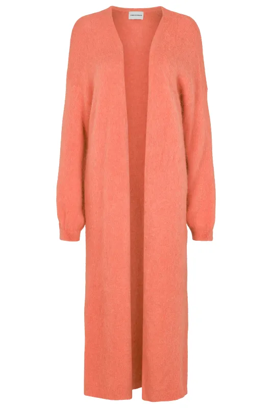 June Long Alpaca Cardigan Salmon sold by Americandreams
