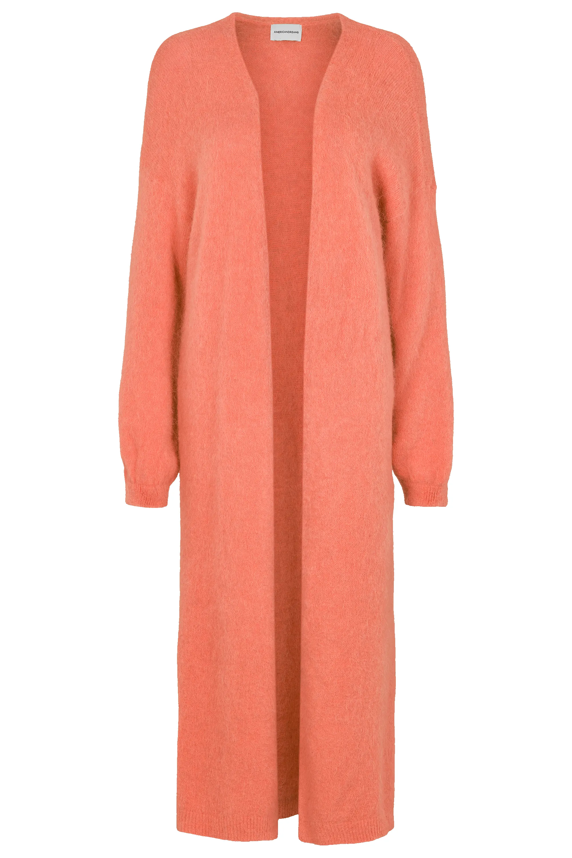 June Long Alpaca Cardigan Salmon sold by Americandreams