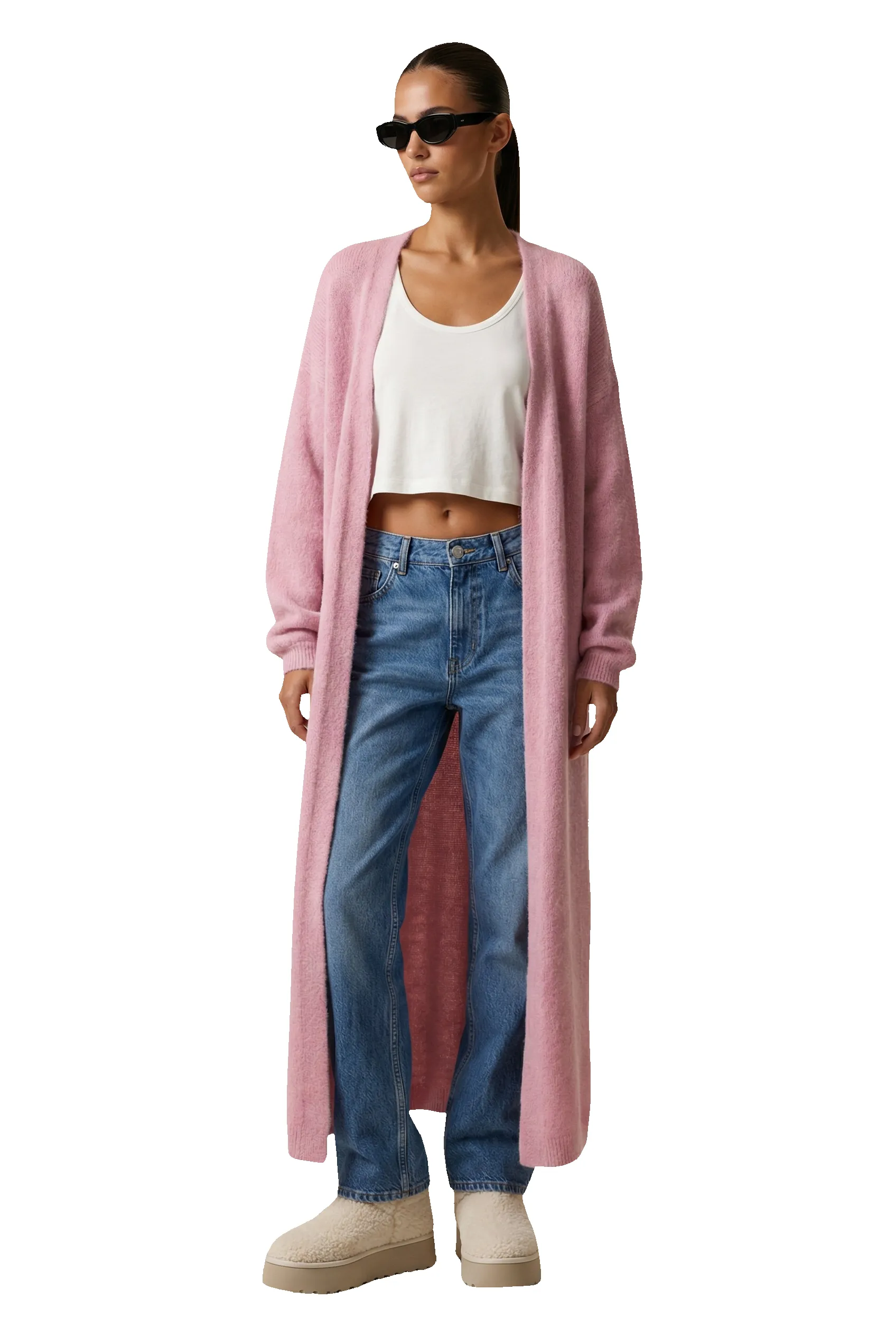 June Long Alpaca Cardigan Soft Berry sold by Americandreams product image thumbnail 3