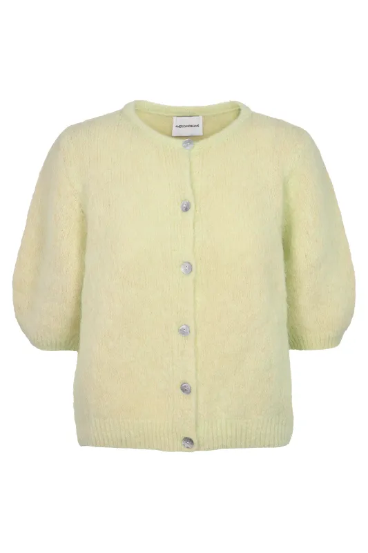 Susan Short Sleeve Cardigan Light Yellow made by Americandreams