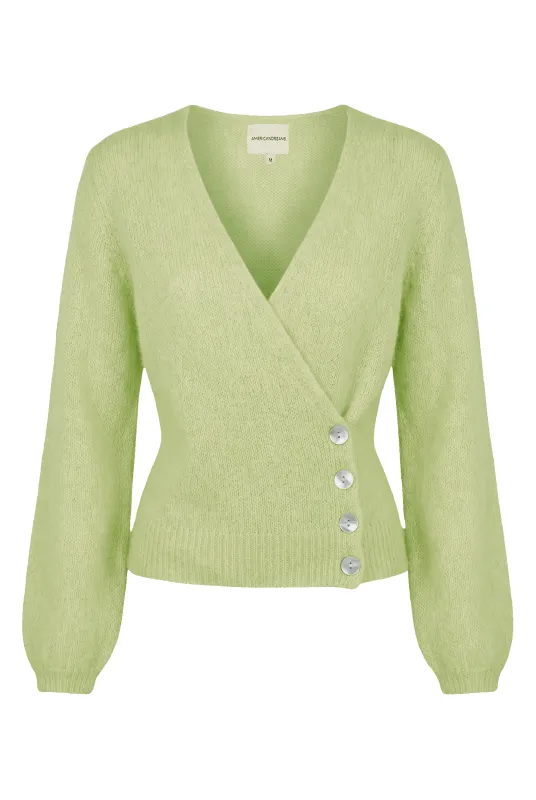 Mariya Wrap Cardigan Tea Green made by Americandreams