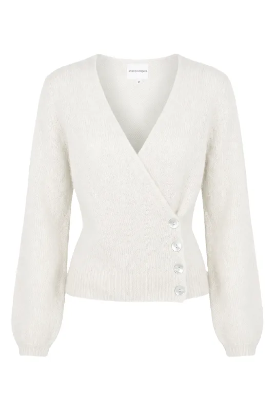 Mariya Wrap Cardigan White made by Americandreams