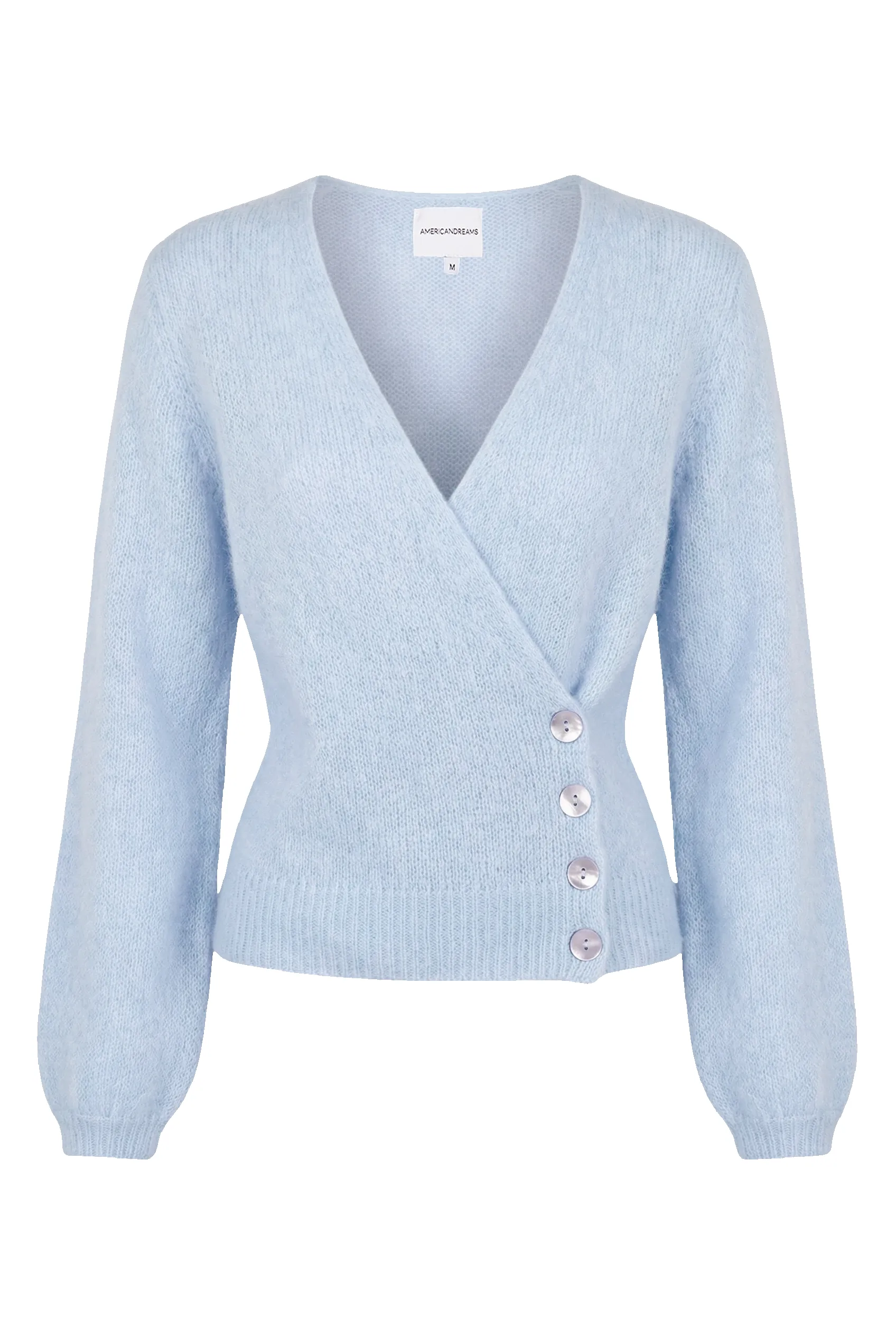 Mariya Wrap Cardigan Light Blue sold by Americandreams