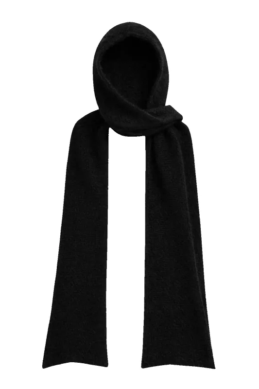 Penn Hooded Alpaca Scarf Black made by Americandreams