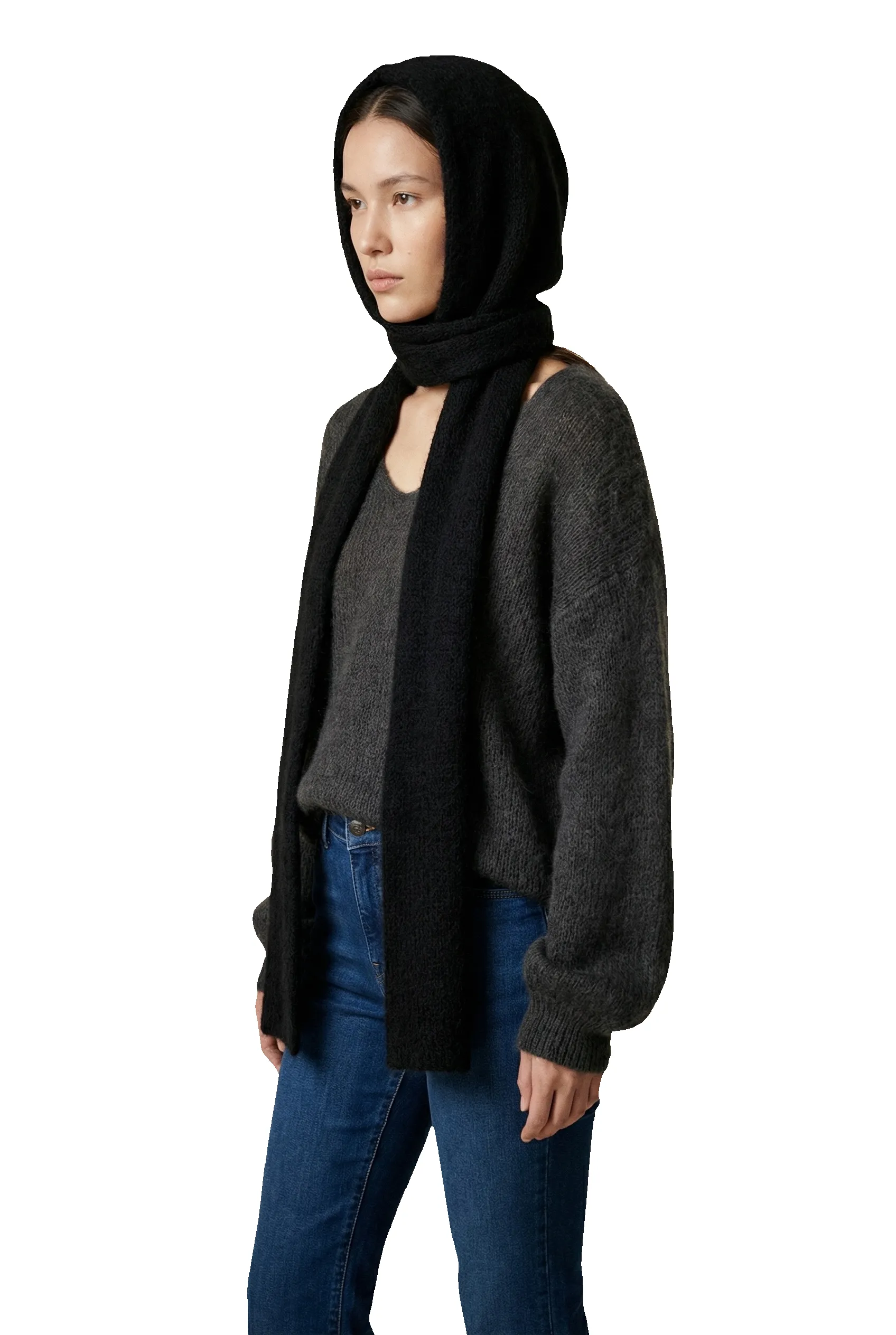 Penn Hooded Alpaca Scarf Black sold by Americandreams product image thumbnail 2