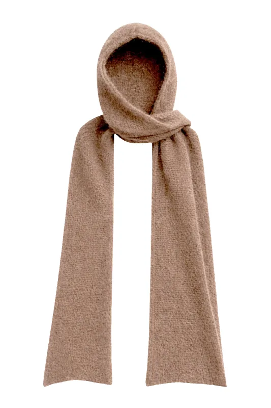 Penn Hooded Alpaca Scarf Medium Brown made by Americandreams