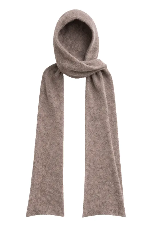 Penn Hooded Alpaca Scarf Light Taupe made by Americandreams