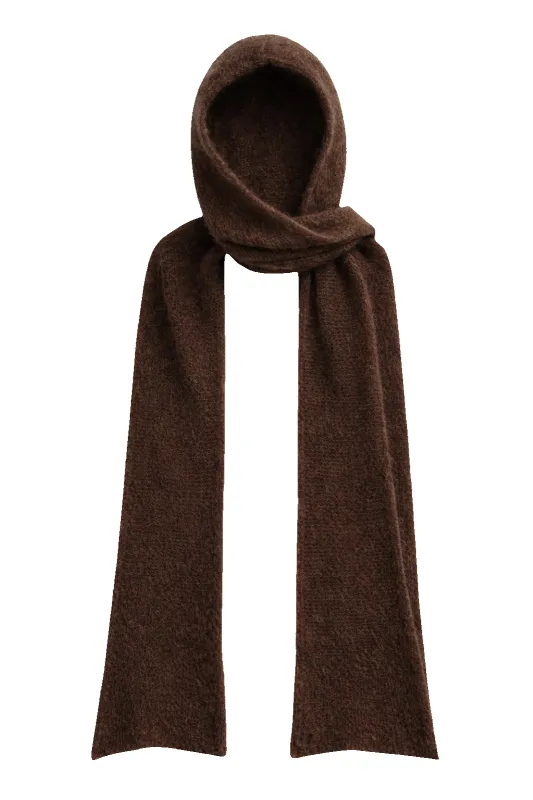 Penn Hooded Alpaca Scarf Cocoa made by Americandreams