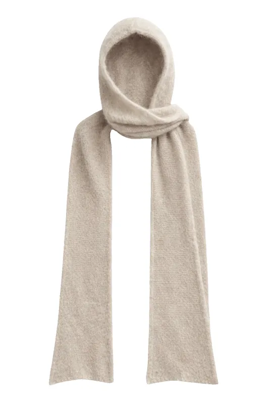 Penn Hooded Alpaca Scarf Beige made by Americandreams