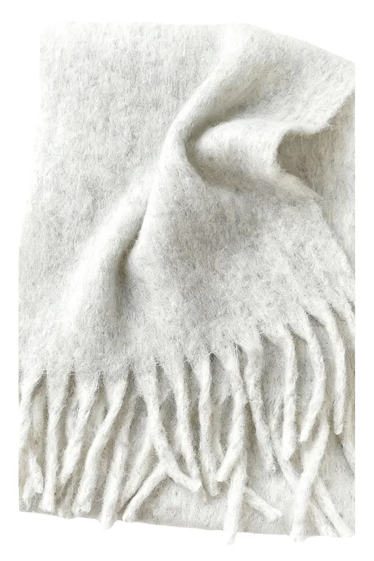 Maui Oversized Fringe Scarf Light Grey made by Americandreams