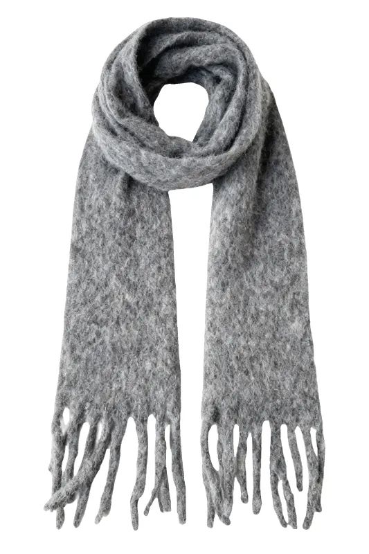 Maui Oversized Fringe Scarf Grey made by Americandreams