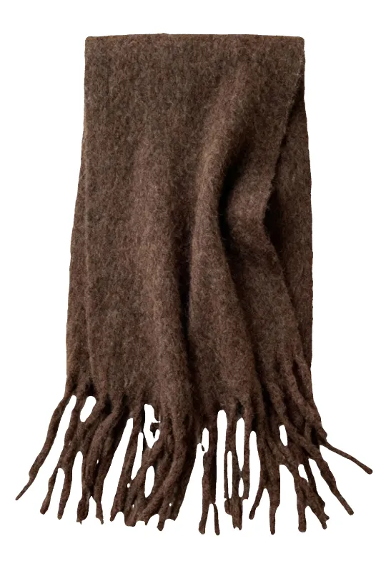 Maui Oversized Fringe Scarf Cocoa made by Americandreams