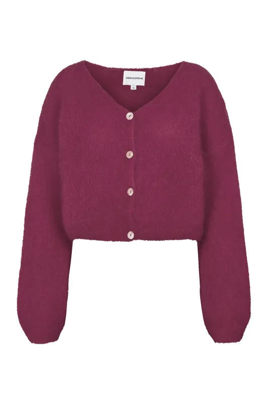 Cornelia Cropped Cardigan Bordeaux made by Americandreams