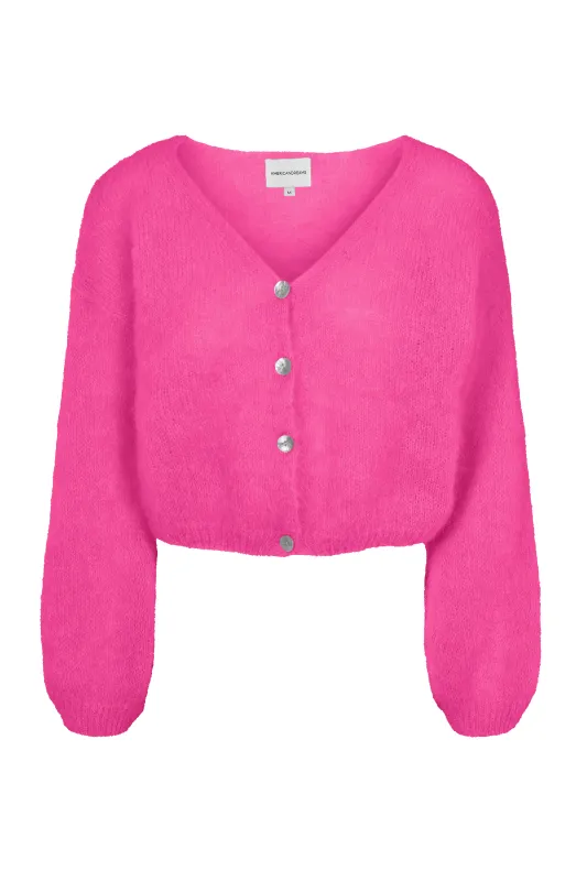 Cornelia Cropped Cardigan Neon Pink made by Americandreams