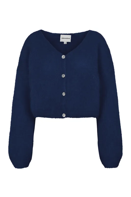 Cornelia Cropped Cardigan Navy Blue made by Americandreams