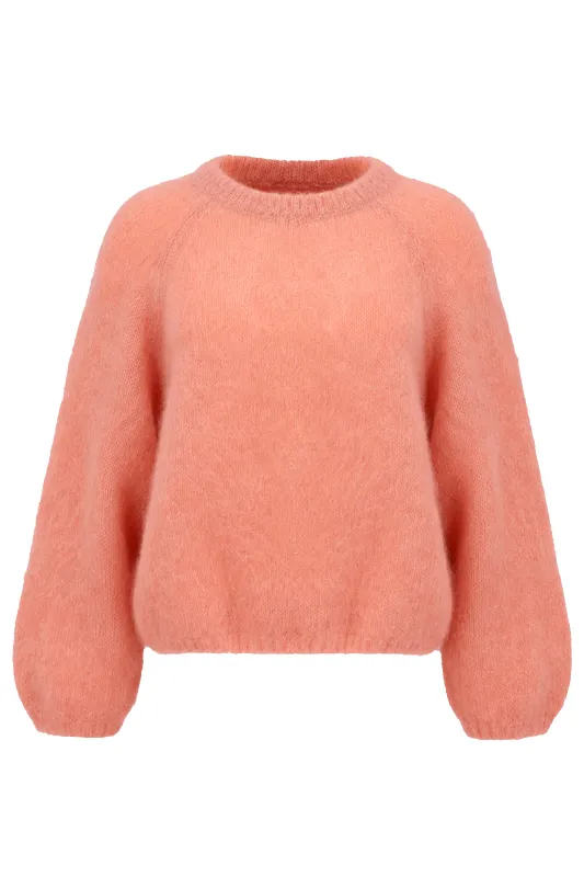 Rosie Mohair Knit Pullover Salmon made by Americandreams