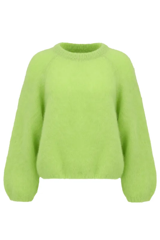 Rosie Mohair Knit Pullover Neon Yellow made by Americandreams