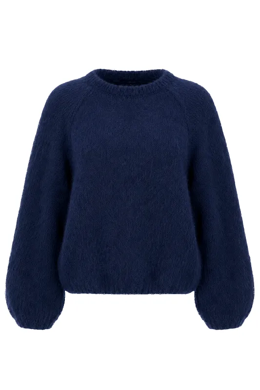 Rosie Mohair Knit Pullover Navy Blue made by Americandreams