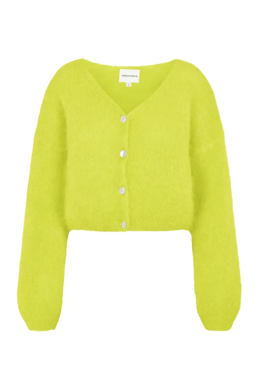 Cornelia Cropped Cardigan Neon Yellow made by Americandreams