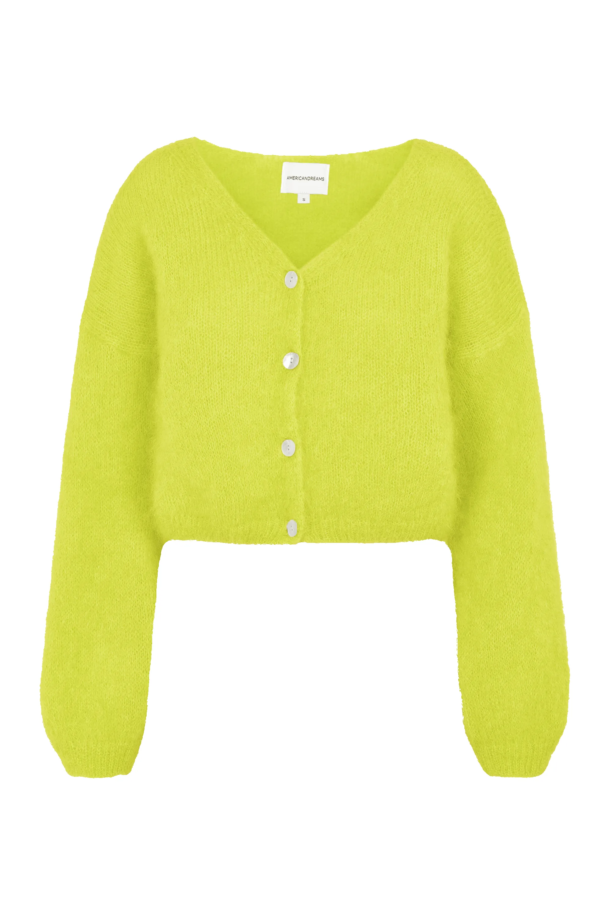 Cornelia Cropped Cardigan Neon Yellow sold by Americandreams
