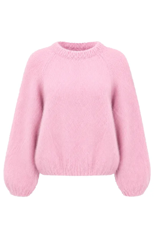 Rosie Mohair Knit Pullover Soft Berry made by Americandreams