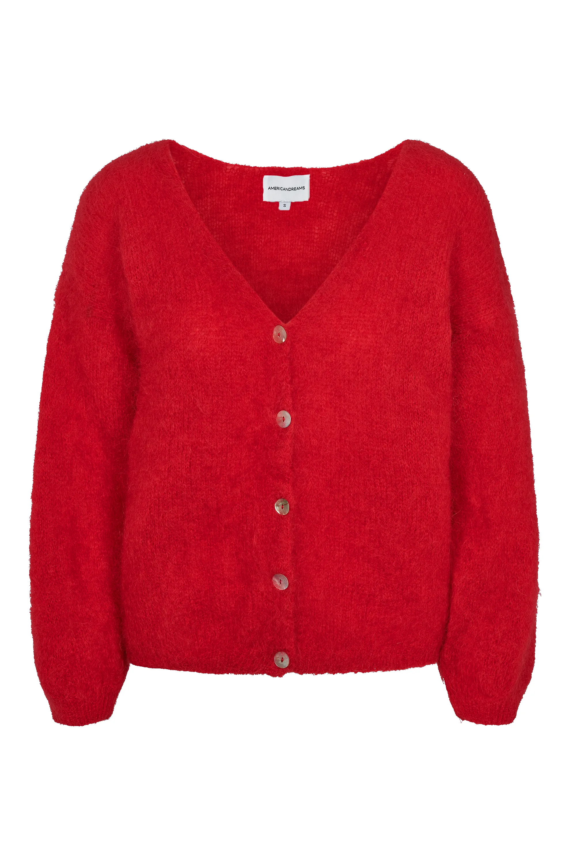 Cornelia LS Cardigan Lipstick Red sold by Americandreams