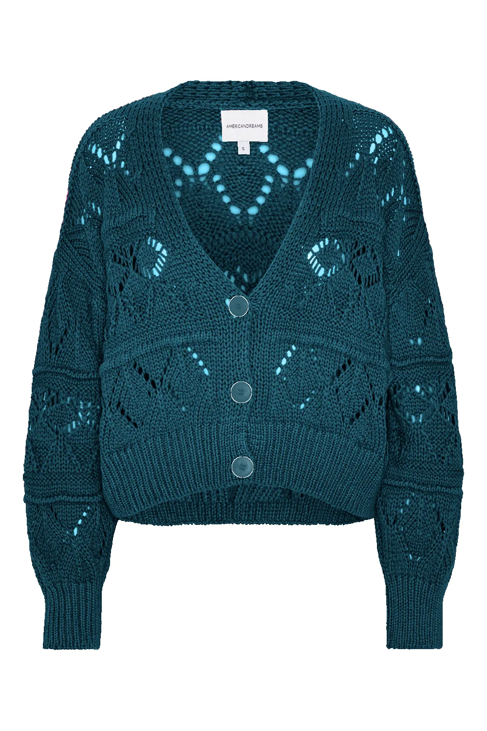 Riley Cotton Cardigan Teal Blue sold by Americandreams