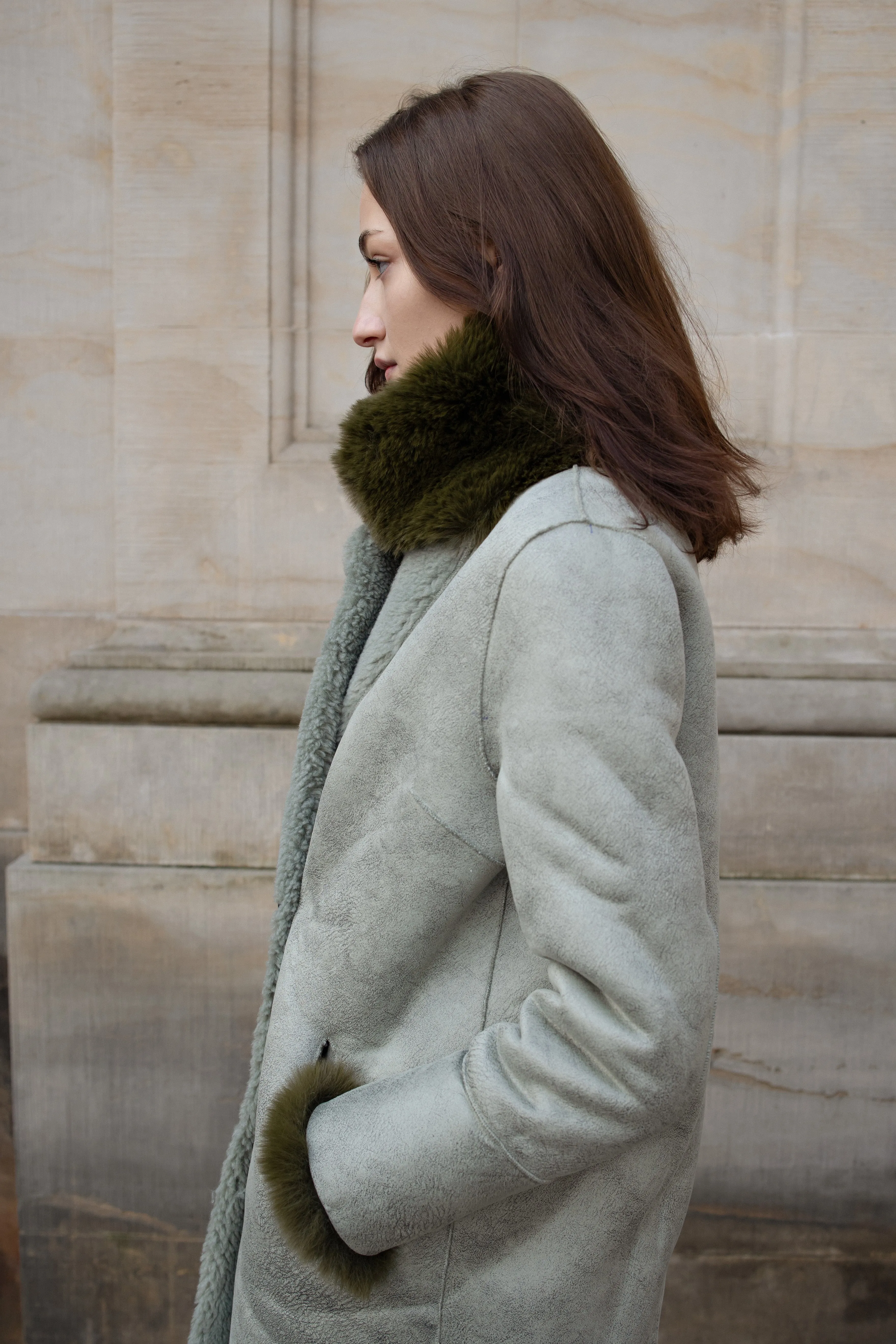 Leona Wool Coat Long Green sold by Americandreams product image thumbnail 3