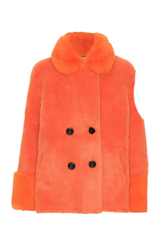 Fiona Short Wool Coat Orange made by Americandreams
