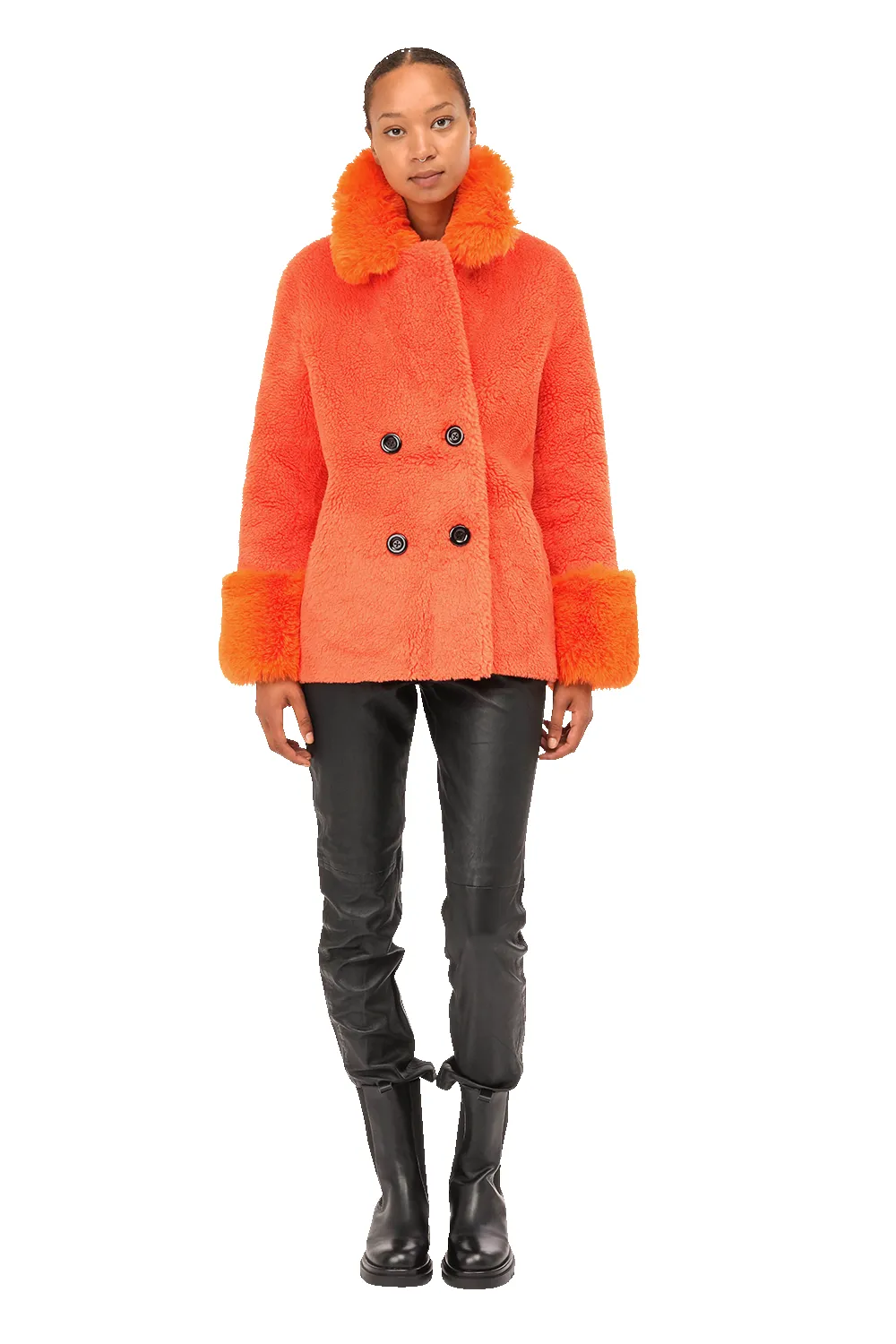 Fiona Short Wool Coat Orange sold by Americandreams product image thumbnail 2