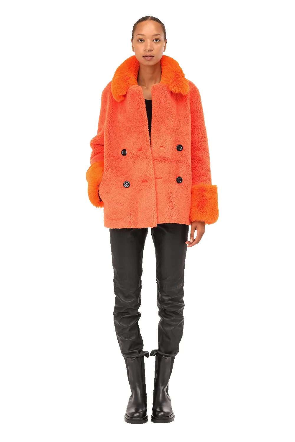 Fiona Short Wool Coat Orange sold by Americandreams product image thumbnail 3