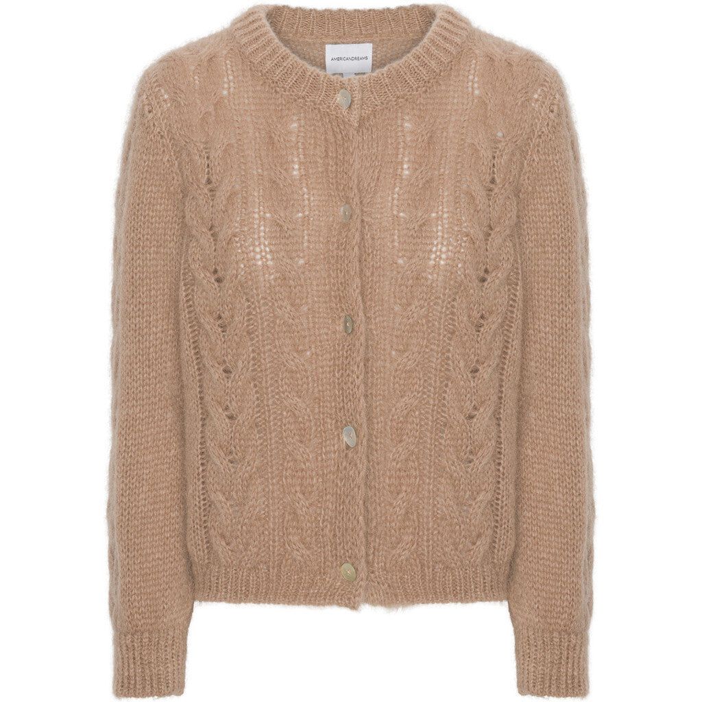 Frankie Cable Knit Cardigan - Medium Brown sold by American Dream