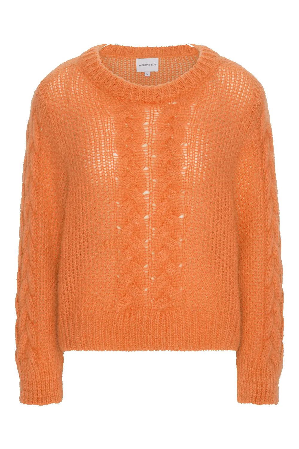Louisa Cable Knit Pullover Orange - Sample sold by Americandreams