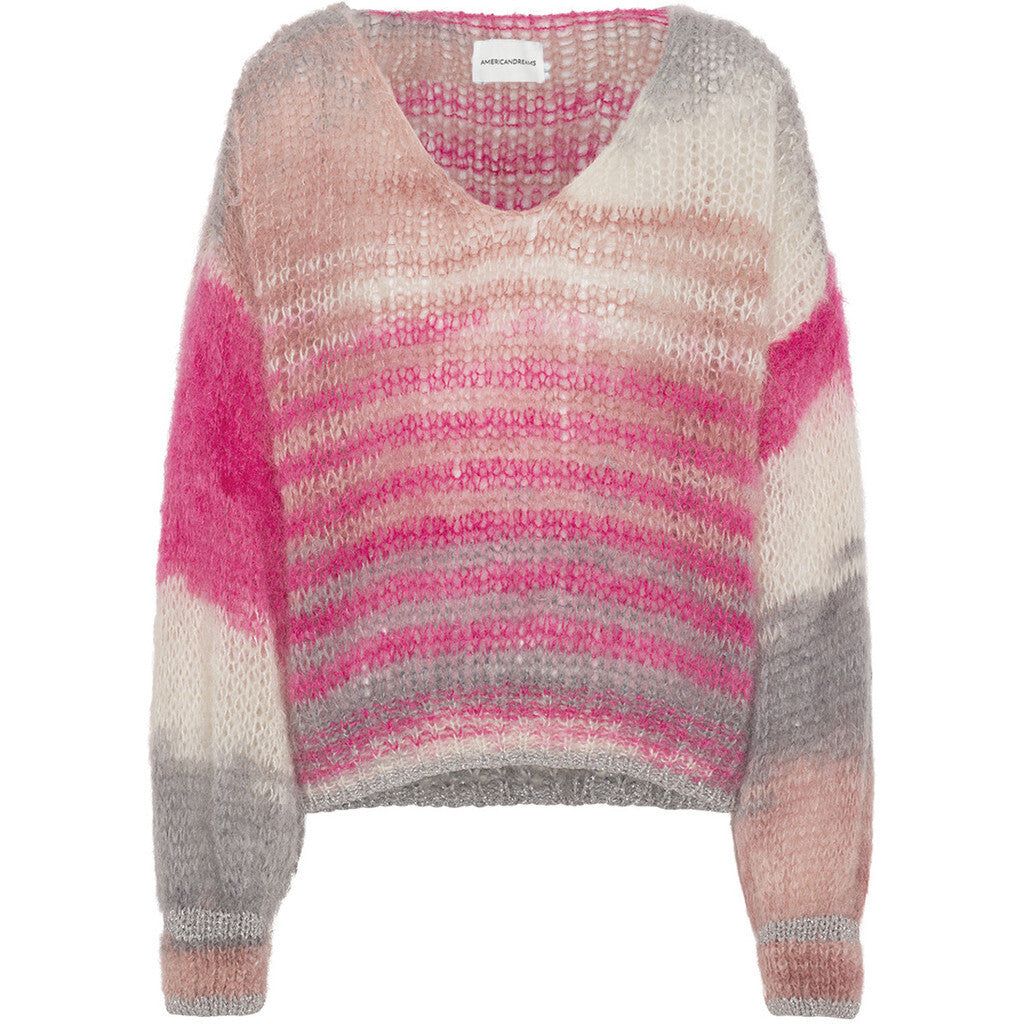 Milana LS Mohair Knit Dream - Multi Striped Pink sold by American Dream