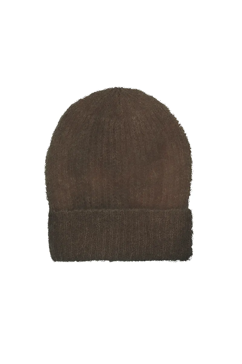 Mila Mohair Beanie Dark Brown sold by Americandreams