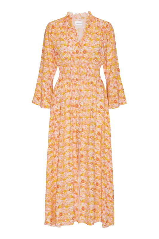 Sally Long Dress Peach Flower sold by Americandreams
