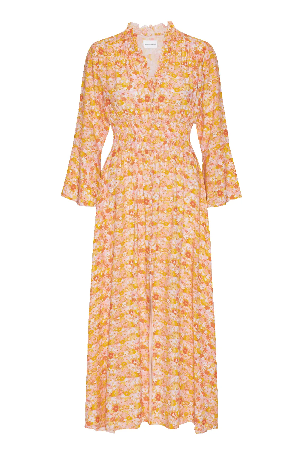 Sally Long Dress Peach Flower sold by Americandreams