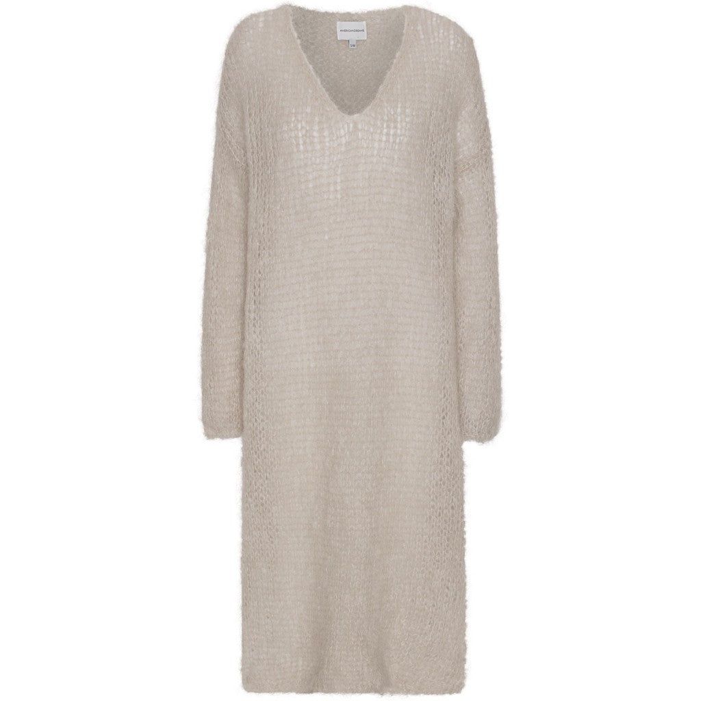 Camilla V Neck Mohair Dress - Beige sold by American Dream