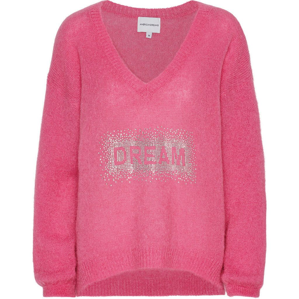 Silja V Neck Crystal Pullover - Pink sold by American Dream